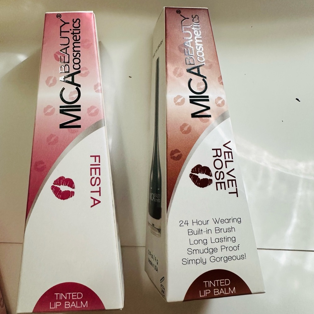 2 x New Mica beauty cosmetics Velvet Rose Tinted Lip Balm,Price is Firm